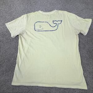 Vineyard Vines Shirt Mens Extra Large Yellow Blue Whale Short Sleeve Preppy